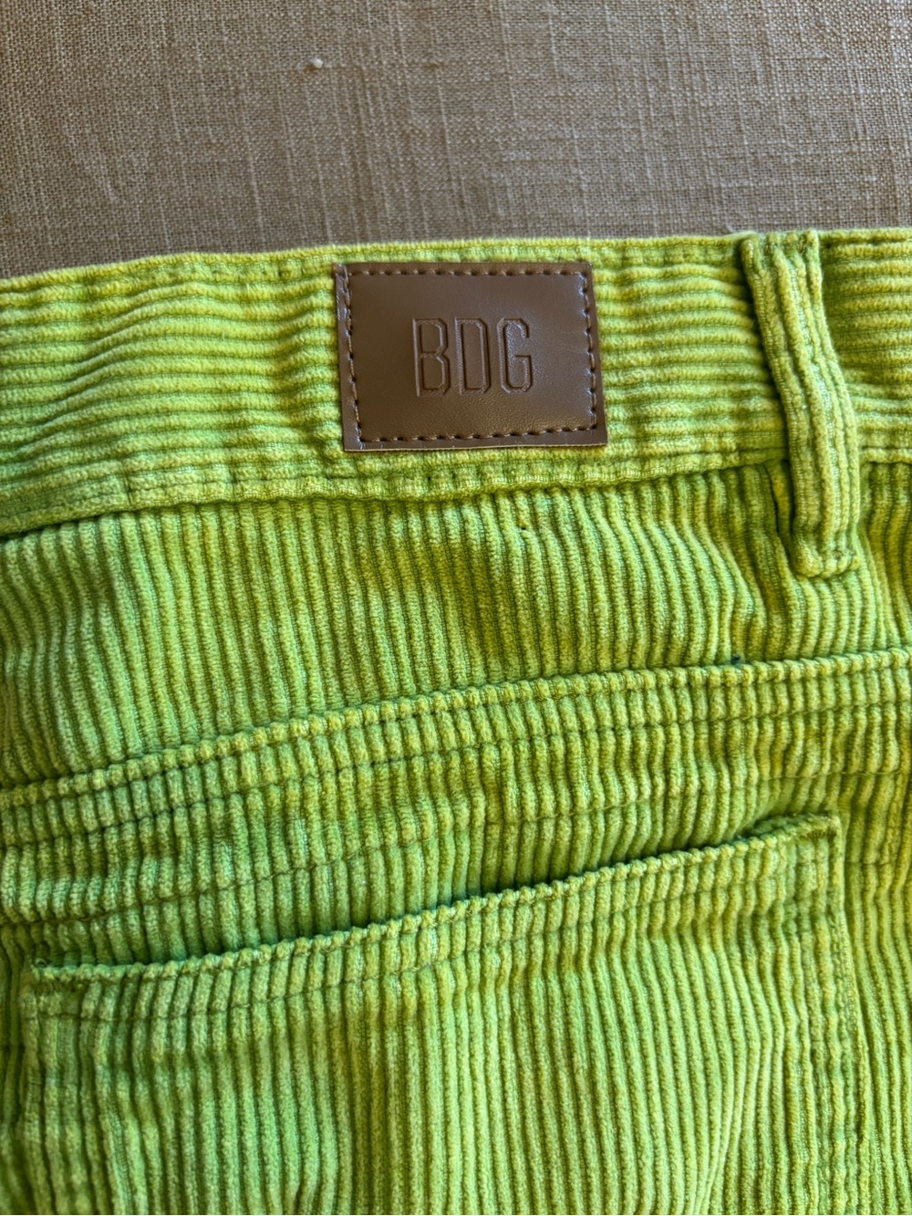 Urban Outfitters | BDG Corduroy Cutoff Carpenter Shorts | Olive - Picture 10 of 12